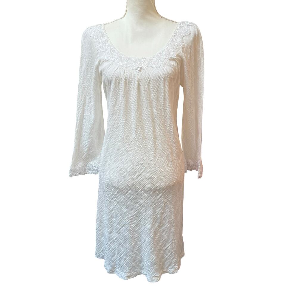 Oscar de la Renta Sleepwear Neiman Marcus White Cotton Nightgown Small